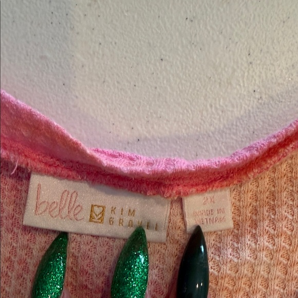 #26. 🪷Waffle knit Tie-Dye Shirt - Pink, Orange, Yellow 2x - Picture 6 of 9